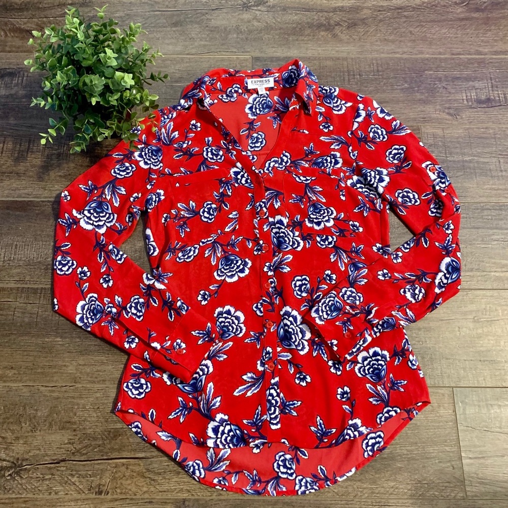 ❤️SOLD Express floral portofino shirt - Picture 2 of 8
